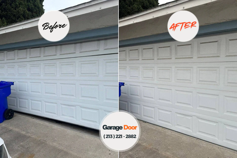 Before and after: garage door repair Frazer, PA